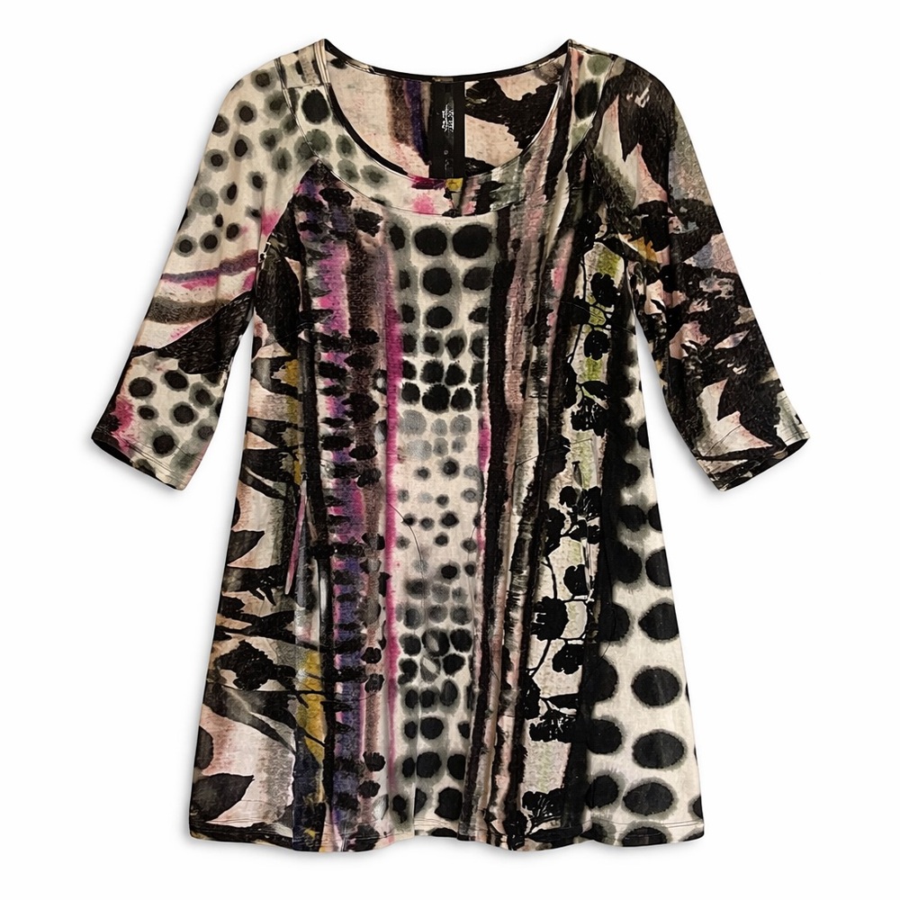 Bitte Kai Rand 1981 Abstract Linen Swing Dress | Size Small | NWOT - Picture 2 of 10
